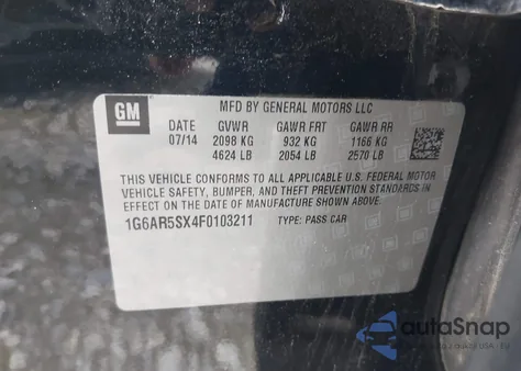 2015 Cadillac Cts Luxury из США, поврежденный, VIN 1G6AR5SX4F0103211